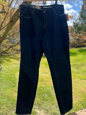 DKNY Jeans Mercer Curvy Fit Skinny Dark Wash 18W NWT Low Front High Back